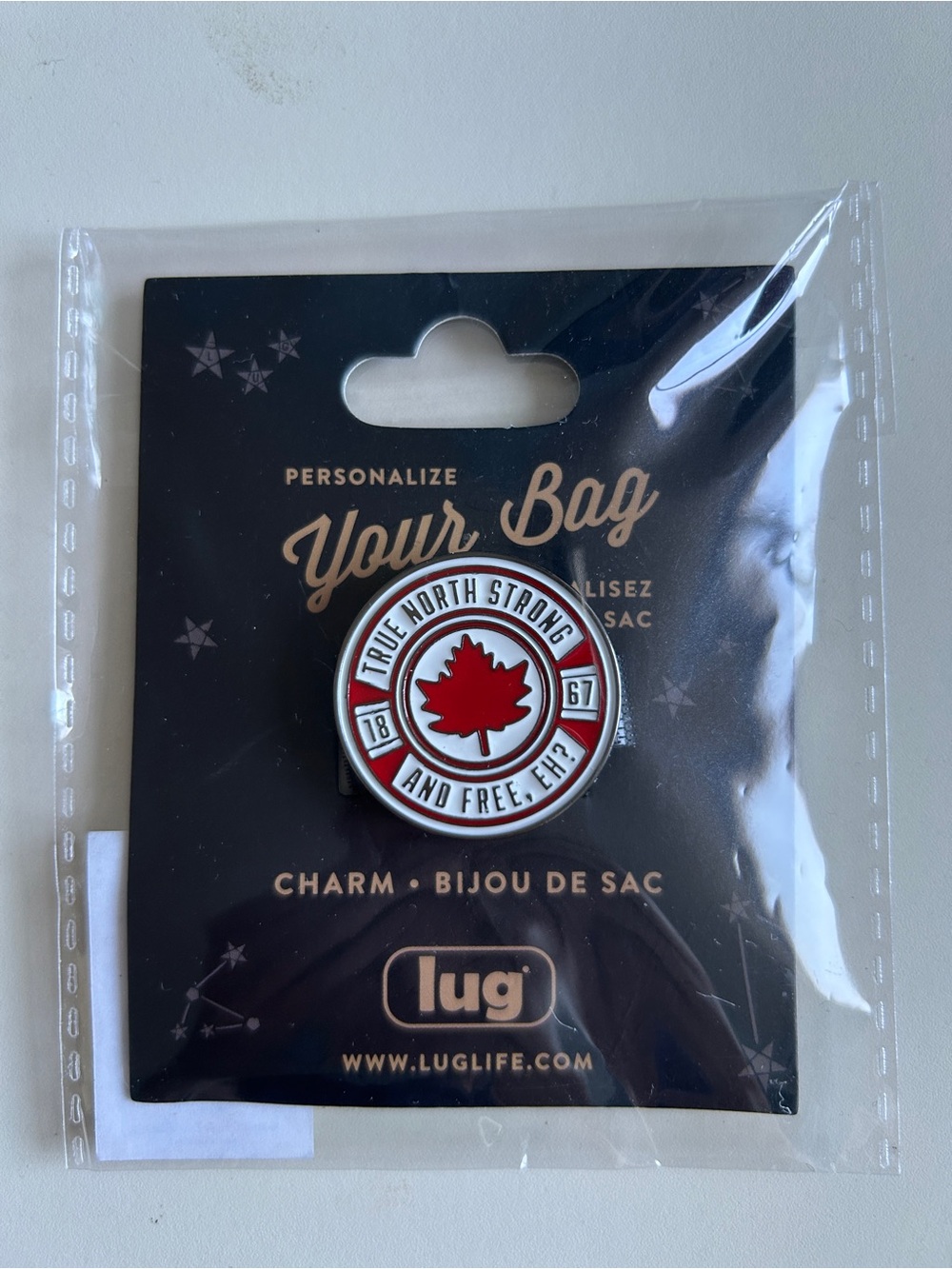 LUG PATRIOTIC CHARM CANADA TRUE NOETH BNIP